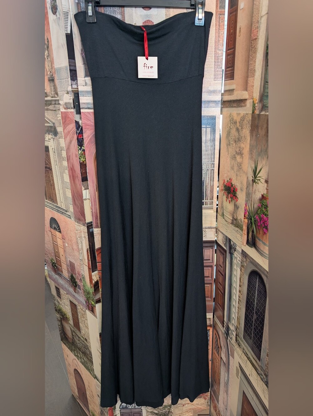 Black Strapless Maxi Dress- Flowing A-Line